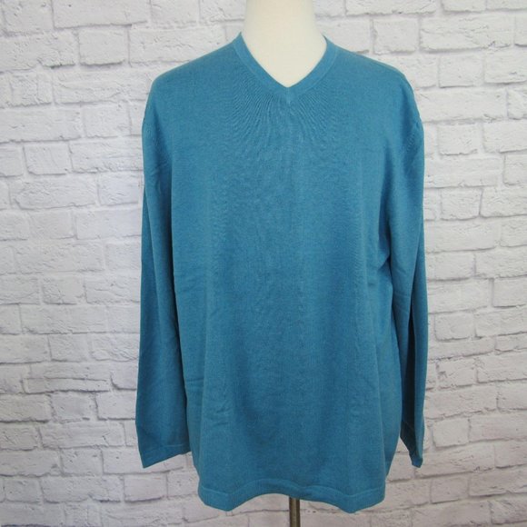 Banana Republic Other - Banana Republic V-Neck Sweater Blue Cotton XL